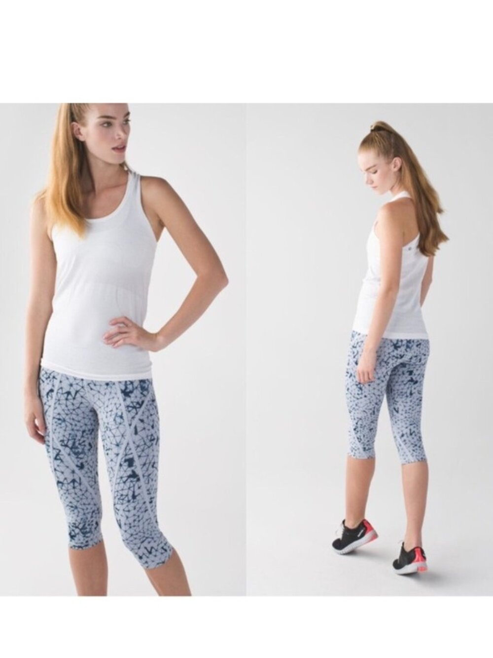 Lululemon | Pedal Pace Crop Star Crushed Silver Fox Deep Navy | Size 8
